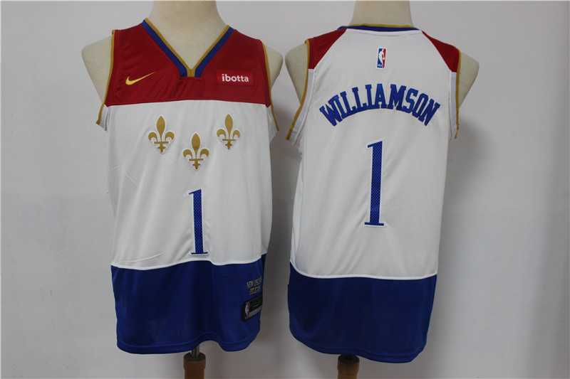 Men New Orleans Pelicans 1 Williamson White Nike City Edition NBA Jerseys